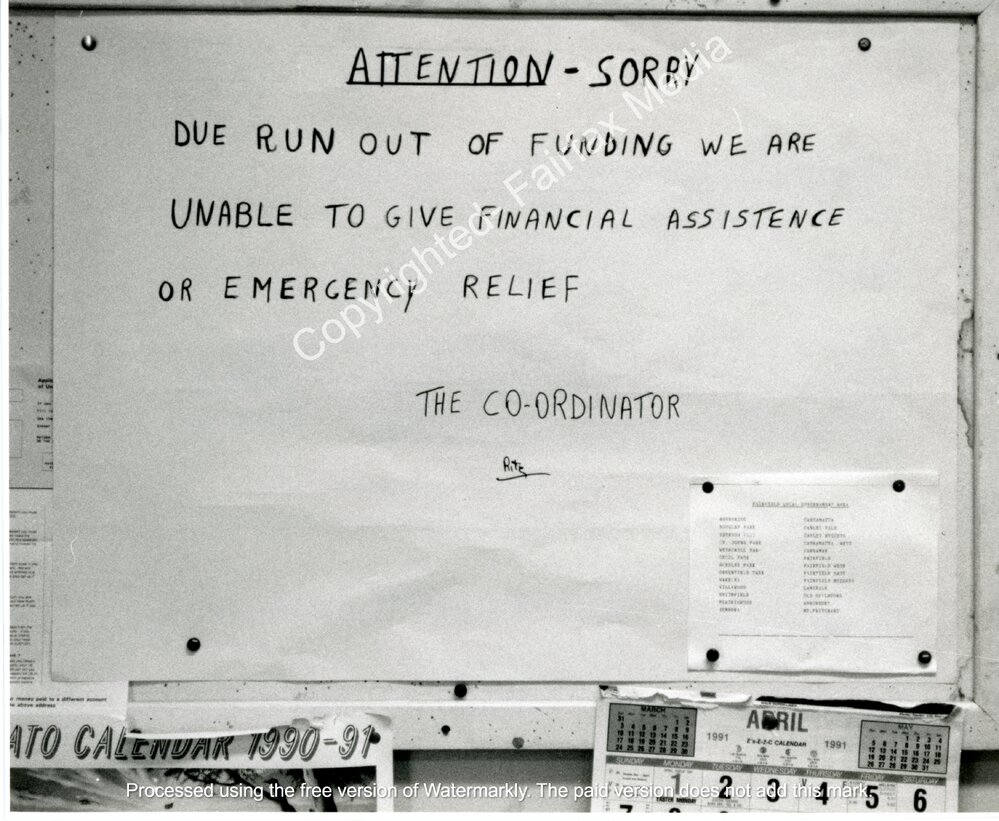 Community Aid Centre may close down because of lack of funds, Fairfield, NSW
