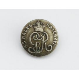 Silver New South Wales Railway coat button