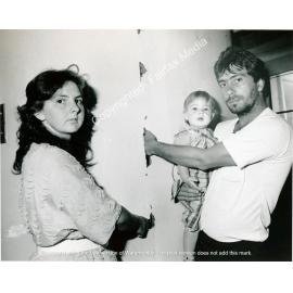 The Quinns at termite riddled pantry in their home, Lansvale, NSW