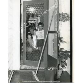Broken glass door at the Agius Family home