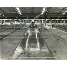 Concrete pouring inside the Yennora Wool Centre