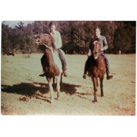 Roslyn and Jack McBurney horseriding at Wilberforce