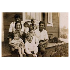 George Thomas Stirton and family on their farm in Fairfield West