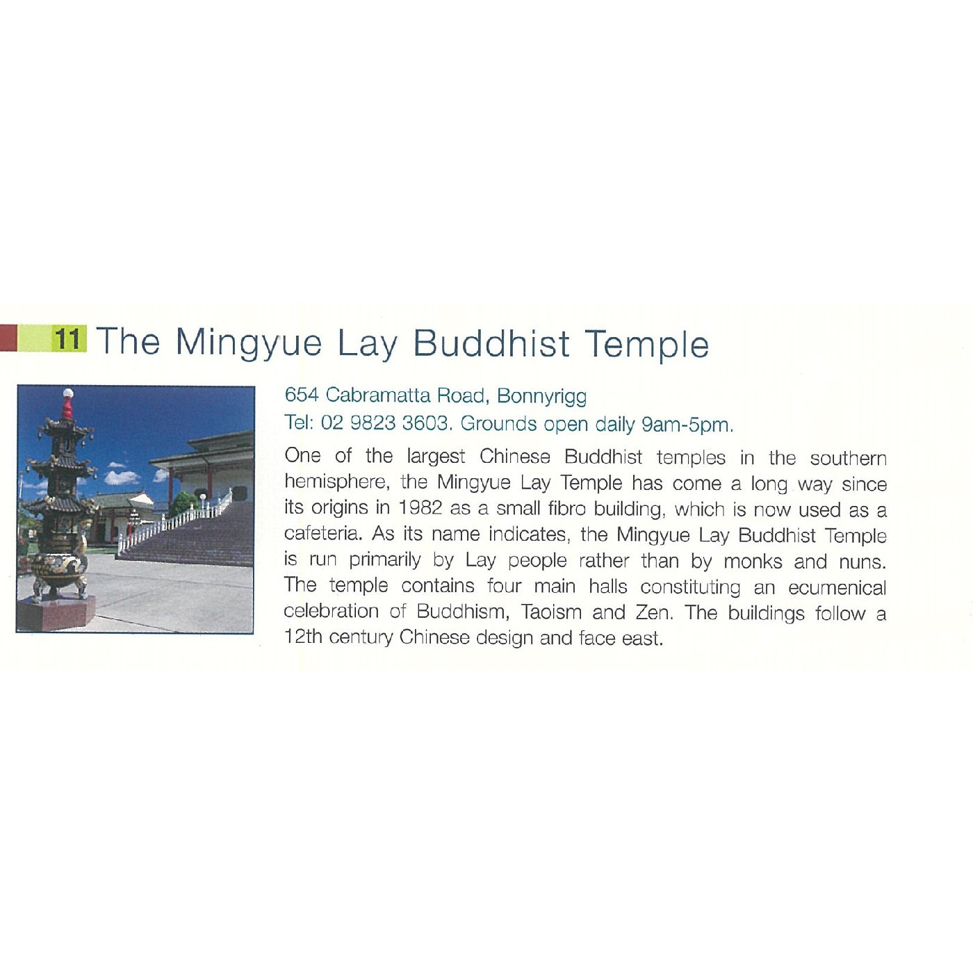 Tune in to Fairfield City - Stop 11  - The Mingue Lay Buddhist Temple
