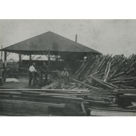 Workmen at the Hirst Timber Sawmill in Fairfield 
