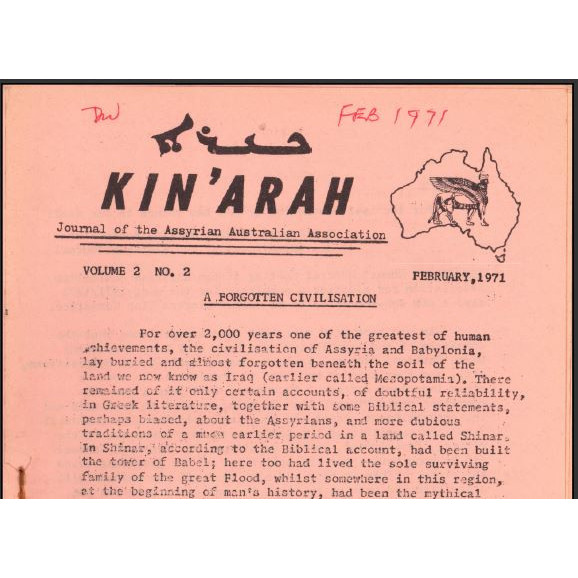 Kin'arah : journal of Assyrian Australian Association  - February, 1971, Volume 2, No 2