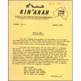 Kin'arah : journal of Assyrian Australian Association  - August, 1971, Volume 2, No 8