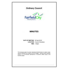 2016 Municipality of Fairfield Council Minutes April