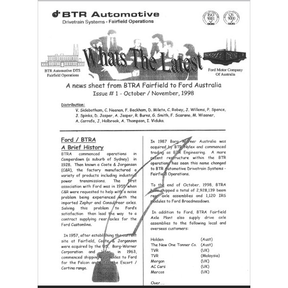 BTR Automotive Drivetrain Systems - Fairfield Operations 