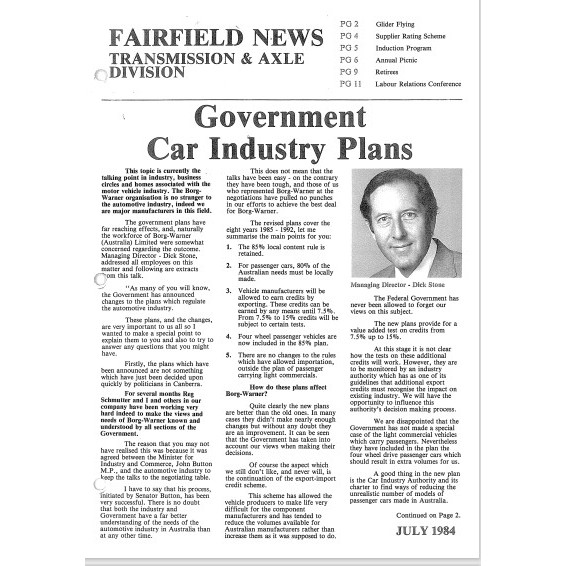 Fairfield News - Transmission and axle division - July 1984
