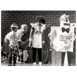 Students step into the space age during a special presentation to mark Golden Jubilee Celebrations, Cabramatta, NSW.