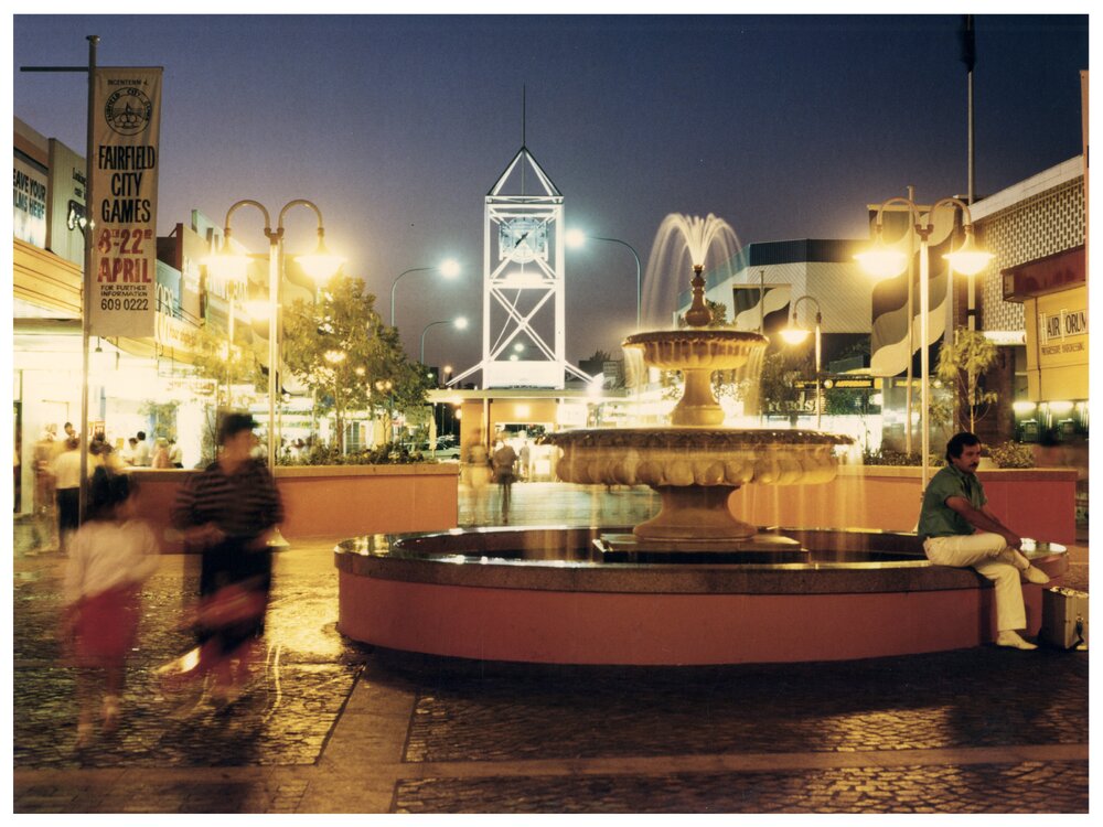 Ware Street Plaza by Night, Fairfield NSW, 1988
