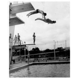 Diving at Cabramatta Swimming Pool, Cabramatta, NSW