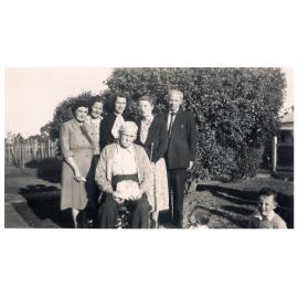 The Craig family in their garden, Smithfield, NSW