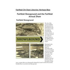 Fairfield Showground and the Fairfield Annual Show