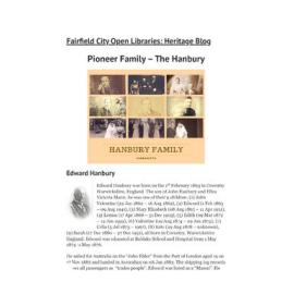 Pioneer Family – The Hanbury