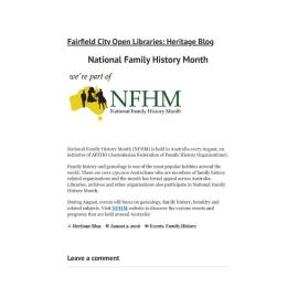 National Family History Month