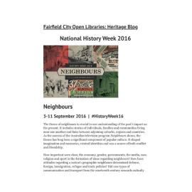 National History Week 2016