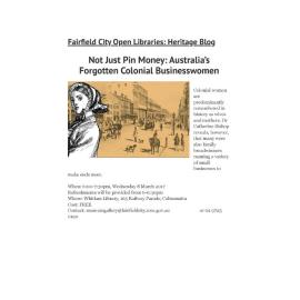 Not Just Pin Money: Australia’s Forgotten Colonial Businesswomen
