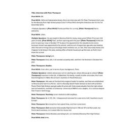 Oral History Interview Transcript with Peter Thompson