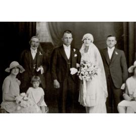 Mr & Mrs Carrott's Wedding Day,c1925.