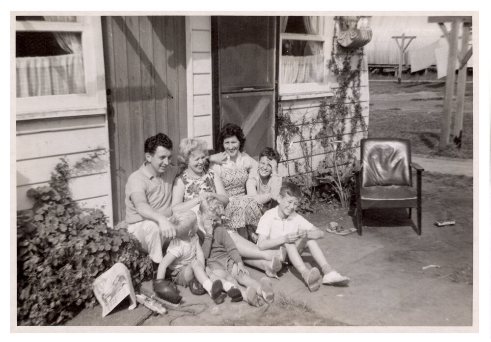 Family group, Cabramatta Migrant Hostel, Cabramatta NSW, 1961