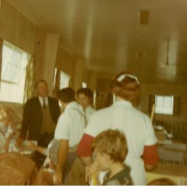 People in the dining room, Cabramatta Migrant Hostel, Cabramatta NSW