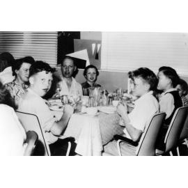 McNeice family dining on the Ship Fairsky, 1959