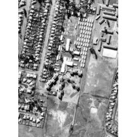 Aerial view of the Cabramatta Migrant Hostel, Cabramatta NSW, 1972
