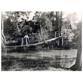 Swinging Bridge Prospect Creek, Carramar NSW, c.1930s