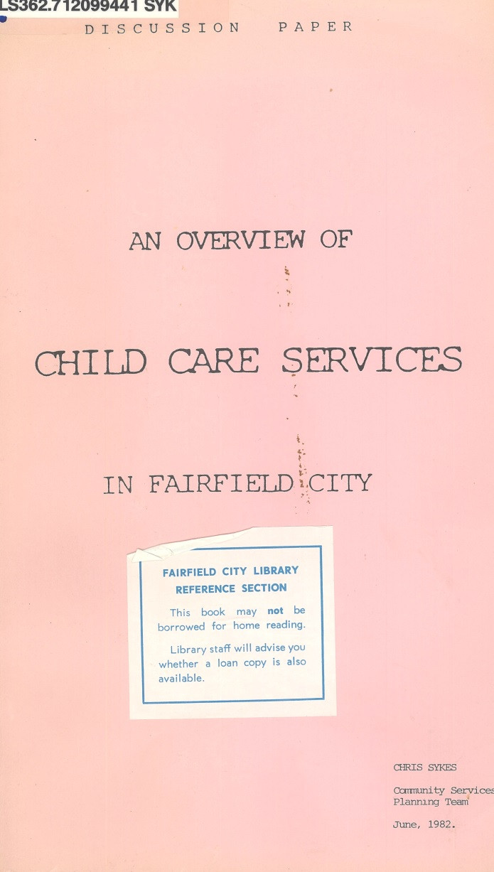 An overview of Child Care Services in Fairfield City : discussion paper